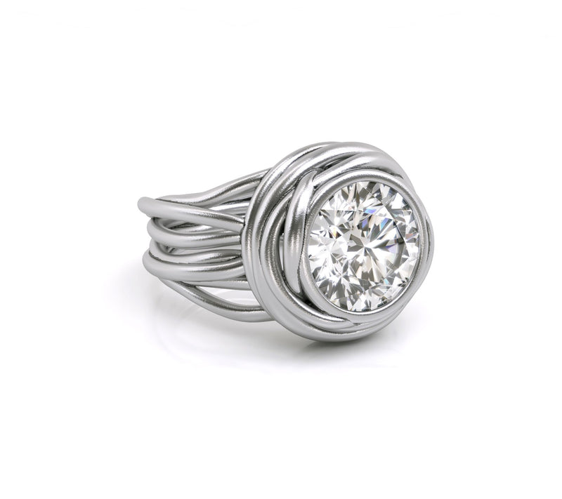 Diamonique Wrap Design Solitaire Ring, SterlingSilver — View 4