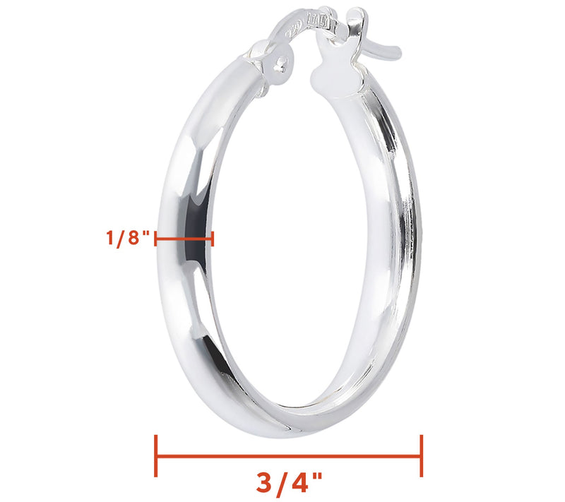 UltraFine Silver 3/4" Polished Round Hoop — View 10