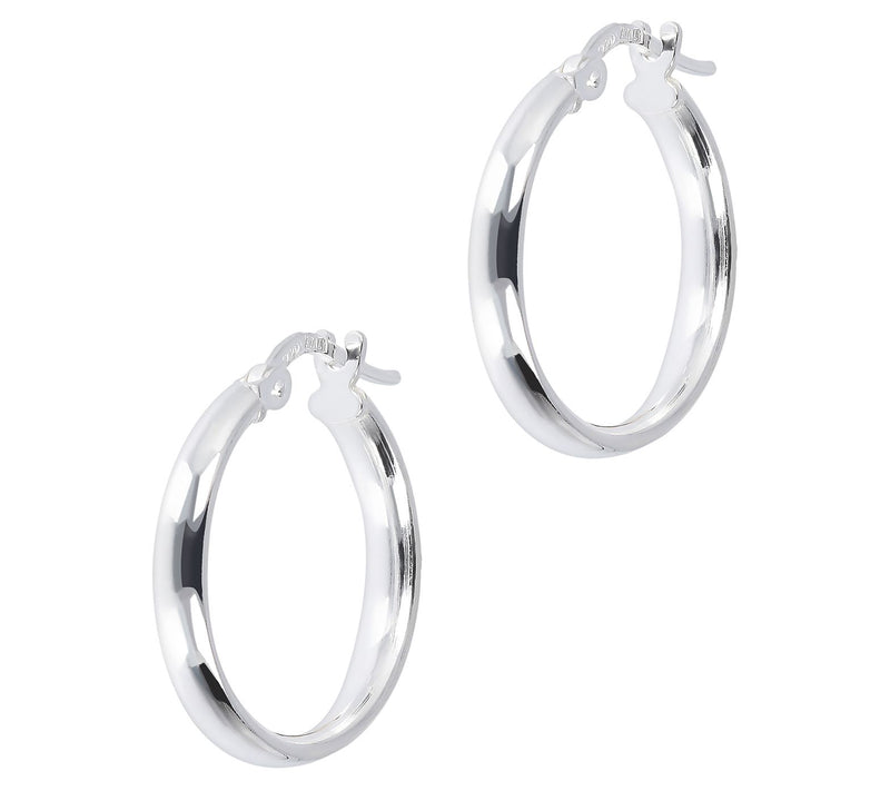 UltraFine Silver 3/4" Polished Round Hoop — Main view