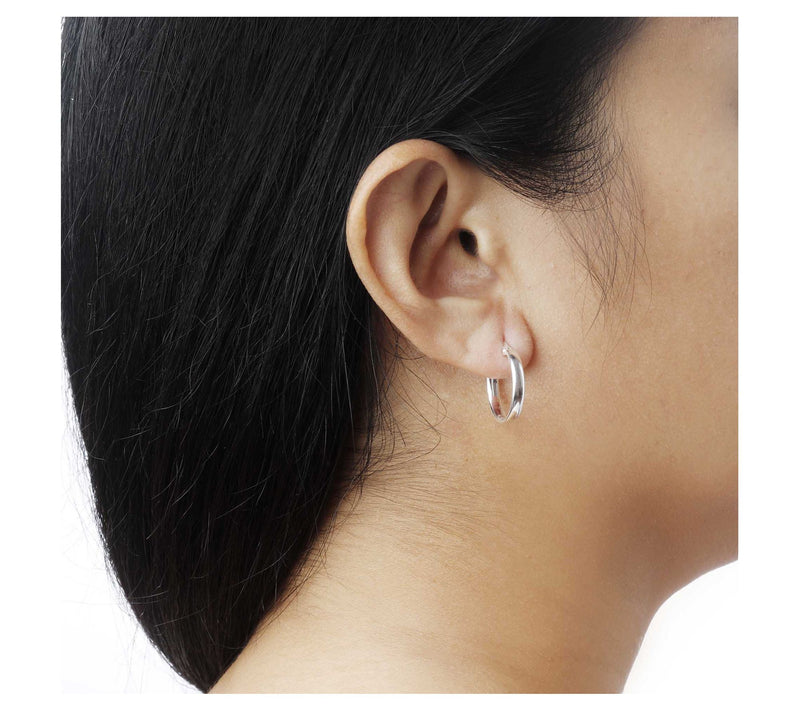UltraFine Silver 3/4" Polished Round Hoop — View 9