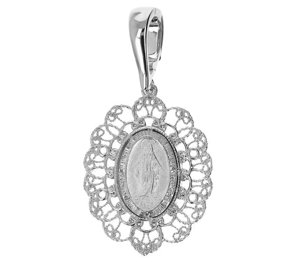 Ultrafine Silver Holy Mary Religious Pendant