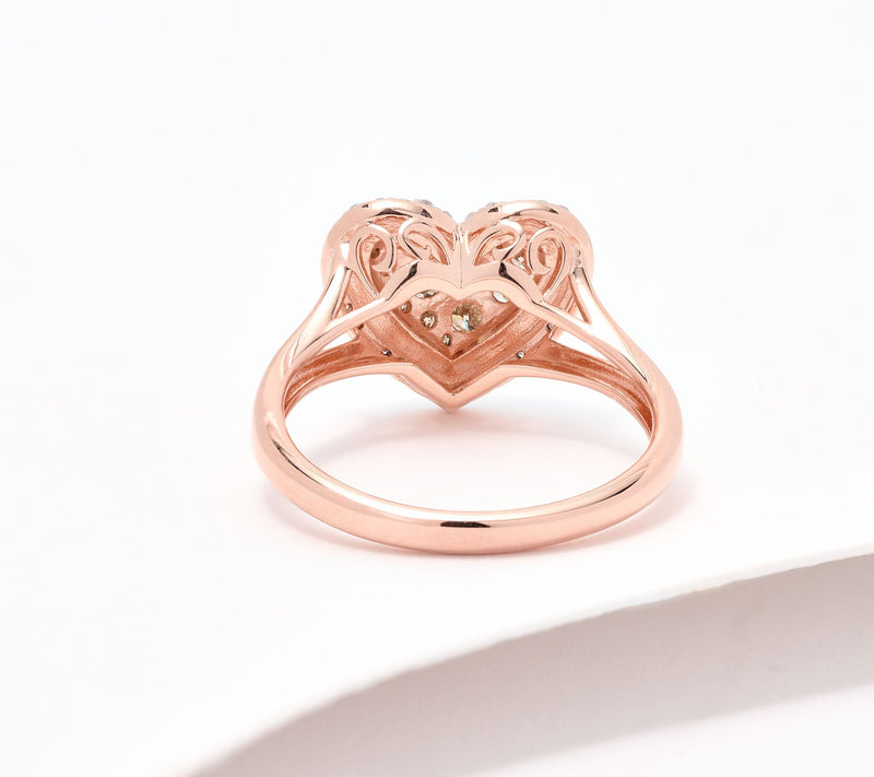 Affinity Diamonds Champagne Heart 0.47cttw Ring, Sterling — View 2