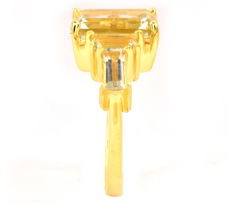 Affinity Gems 6.20 cttw Prasiolite Ring, 14K Gold Plated — View 5