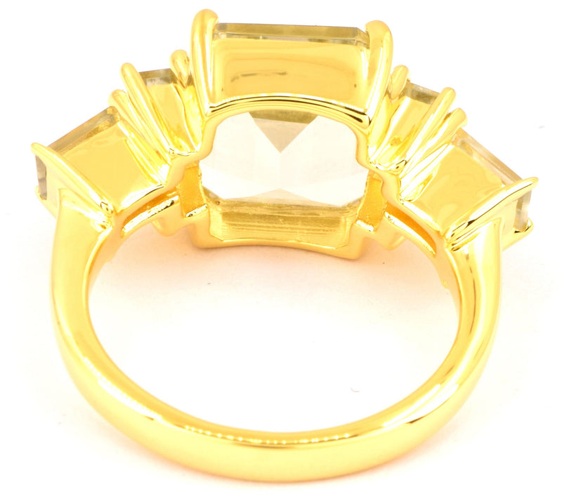 Affinity Gems 6.20 cttw Prasiolite Ring, 14K Gold Plated — View 6