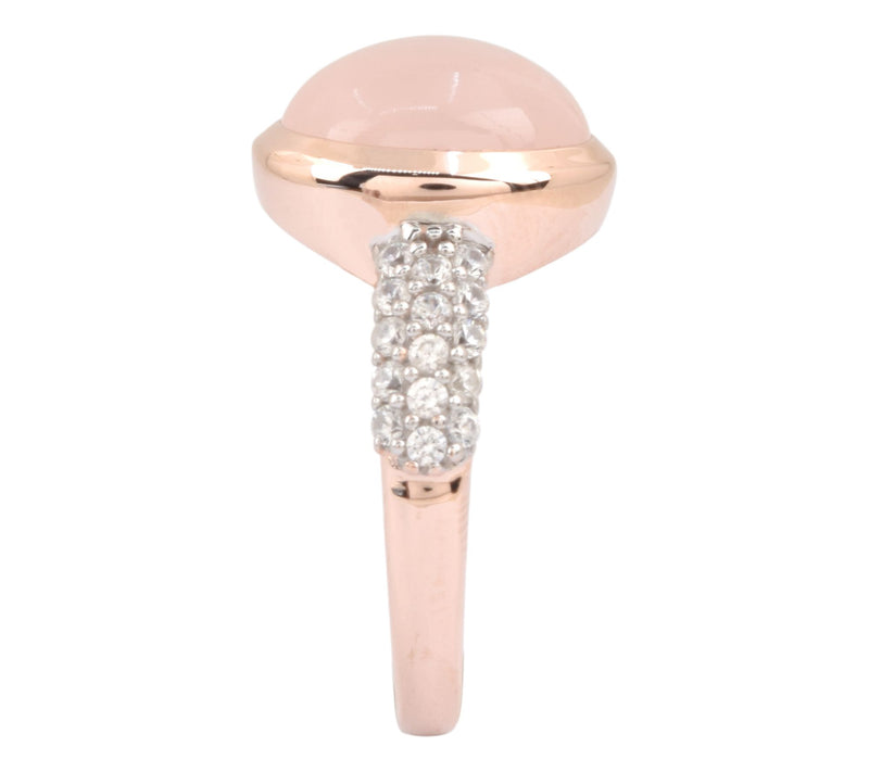 Affinity Gems Zircon & Rose Quartz Ring, 14K Gold Plated — View 9