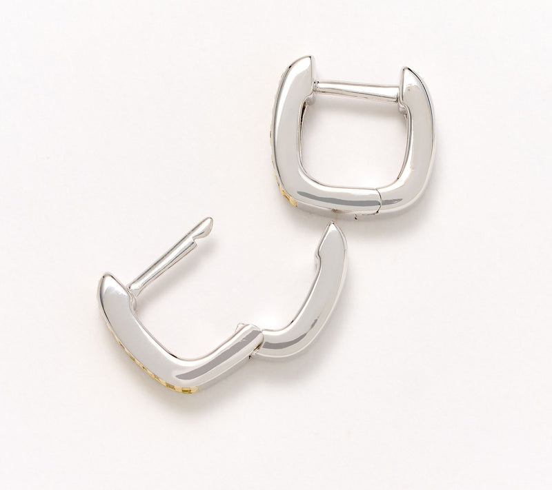 Accents by Affinity Square Pave Huggie Hoops, 0.23cttw, Sterl — View 6