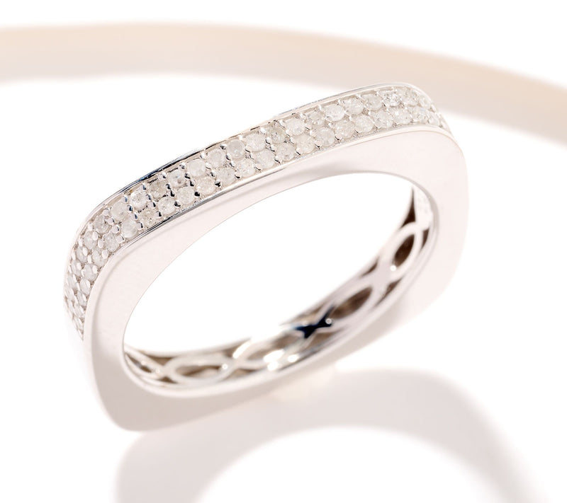 Accents by Affinity Square Pave Eternity Ring, 0.23cttw, Sterl — Main view