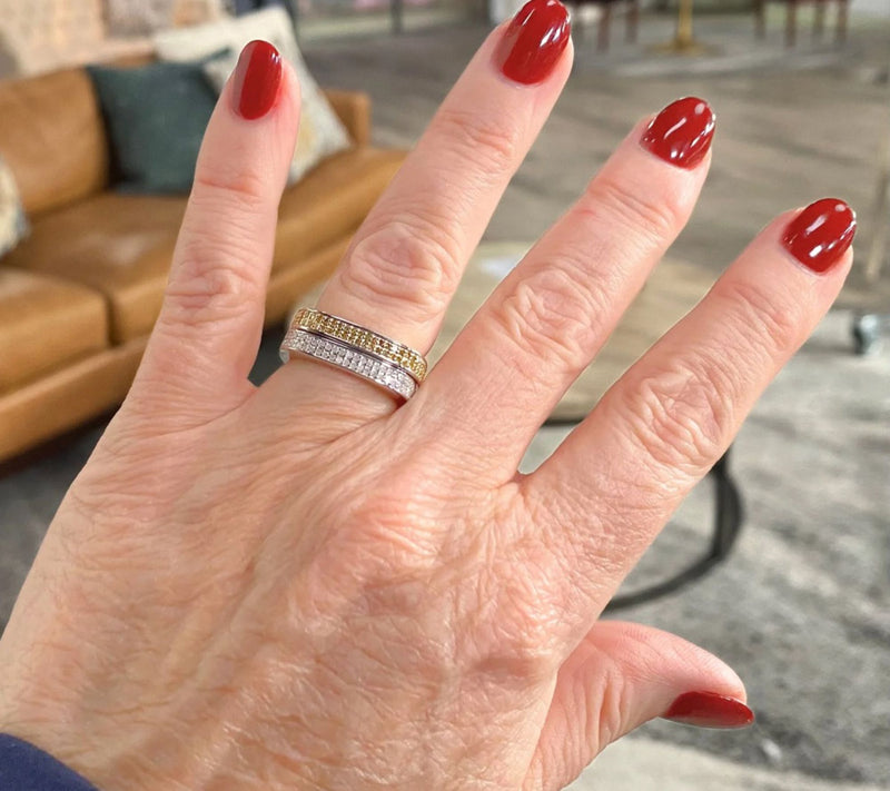 Accents by Affinity Square Pave Eternity Ring, 0.23cttw, Sterl — View 12