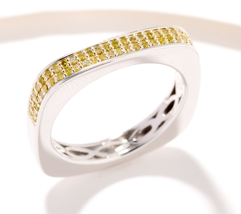 Accents by Affinity Square Pave Eternity Ring, 0.23cttw, Sterl — View 5
