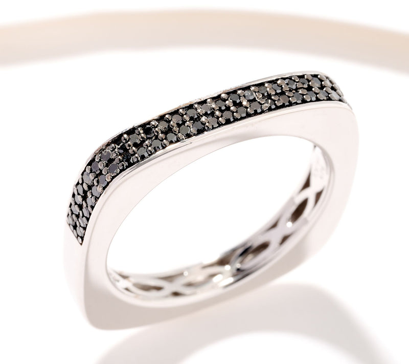 Accents by Affinity Square Pave Eternity Ring, 0.23cttw, Sterl — View 7