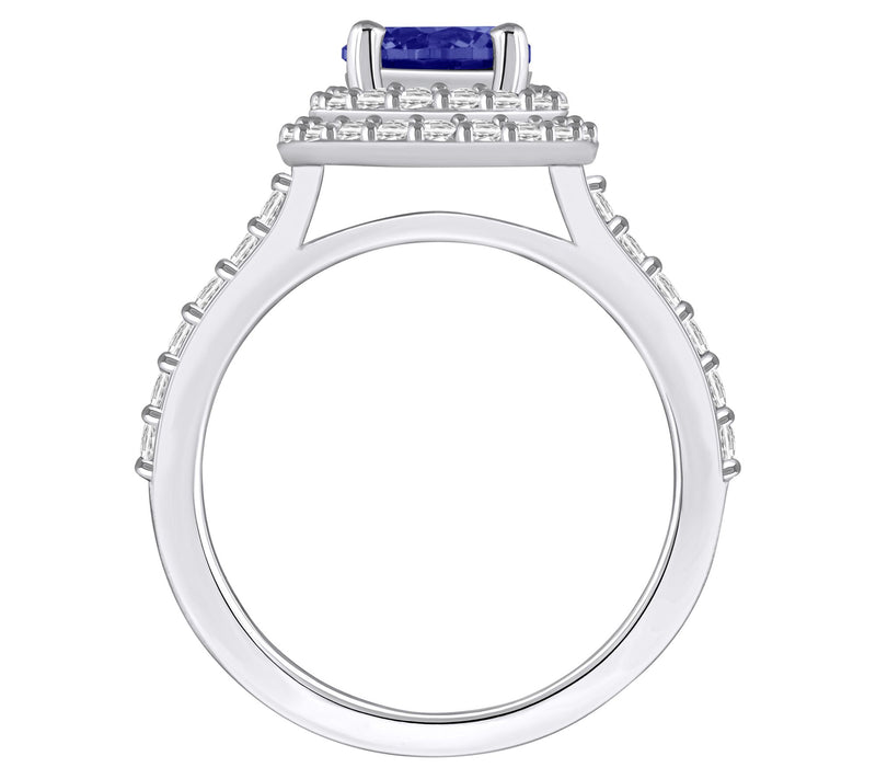 Affinity Gems  Tanzanite & Diamond Double Halo Ring, 14K — View 6