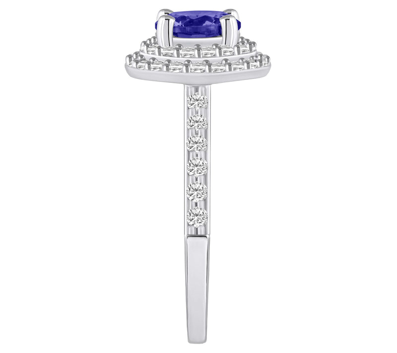Affinity Gems  Tanzanite & Diamond Double Halo Ring, 14K — View 7