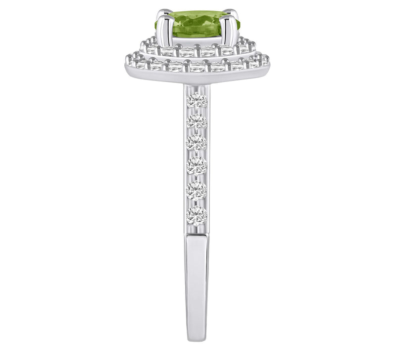 Affinity Gems Gemstone & Diamond Double Halo Ring, 14K Gold — View 13