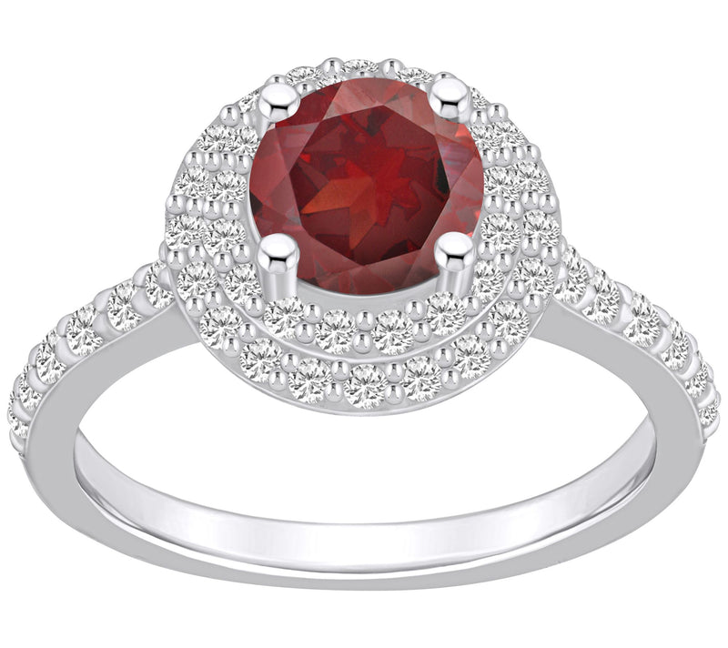 Affinity Gems Gemstone & Diamond Double Halo Ring, 14K Gold — View 9