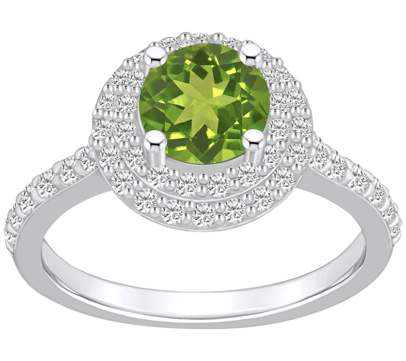 Affinity Gems Gemstone & Diamond Double Halo Ring, 14K Gold — View 11