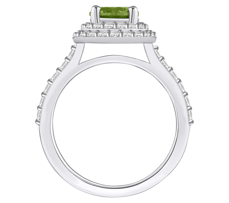 Affinity Gems Gemstone & Diamond Double Halo Ring, 14K Gold — View 12
