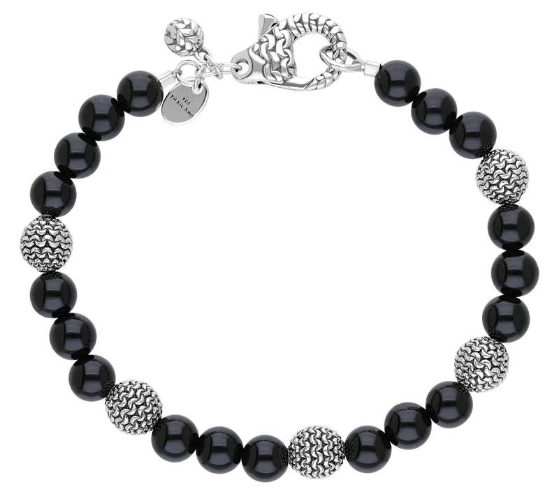 Tiffany Kay Silver Onyx Beaded Station Bracelet — Main view