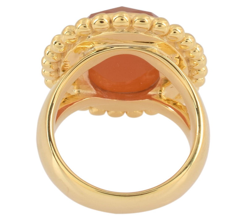 Affinity Gems Orange Chalcedony Solitaire Ring,14K Plated — View 3