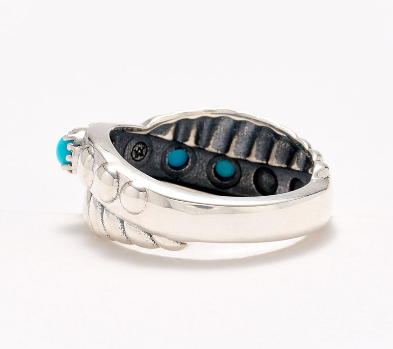 American West Sterling Silver & Gemstone Twist Band Ring — View 3