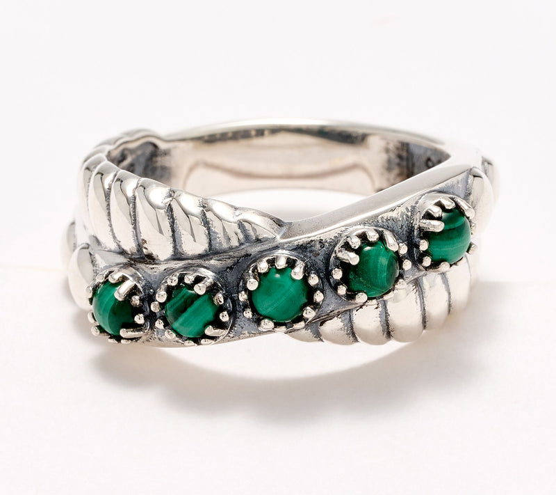 American West Sterling Silver & Gemstone Twist Band Ring — View 11