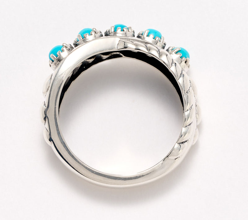 American West Sterling Silver & Gemstone Twist Band Ring — View 4