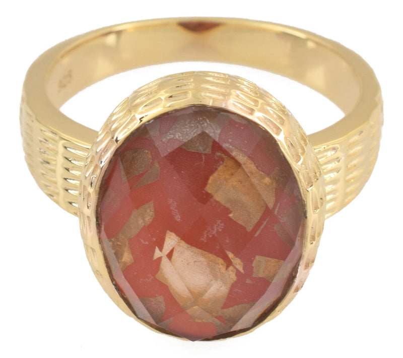 Affinity Gems Gold Flake Doublet Ring, 14K GoldPlated — View 10