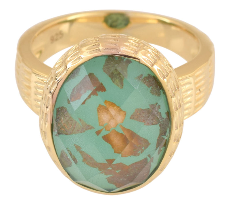 Affinity Gems Gold Flake Doublet Ring, 14K GoldPlated — View 11