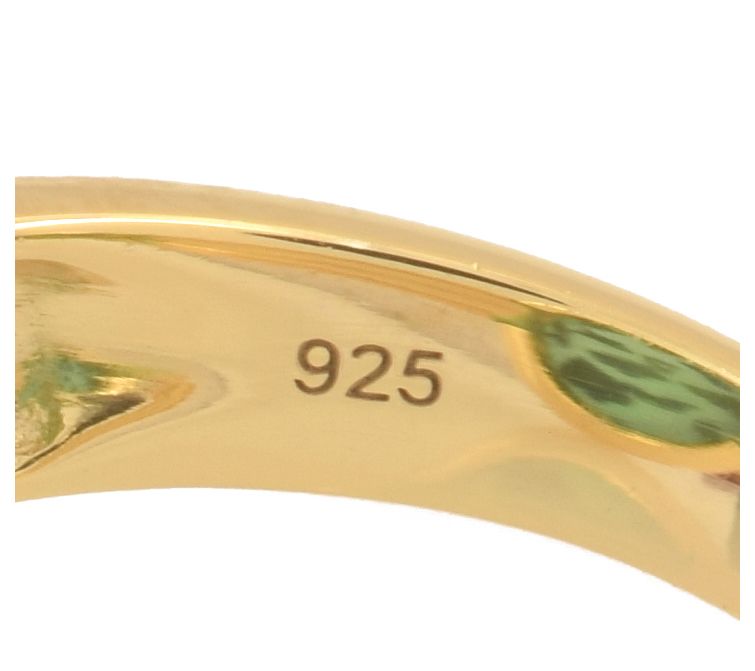 Affinity Gems Gold Flake Doublet Ring, 14K GoldPlated — View 3