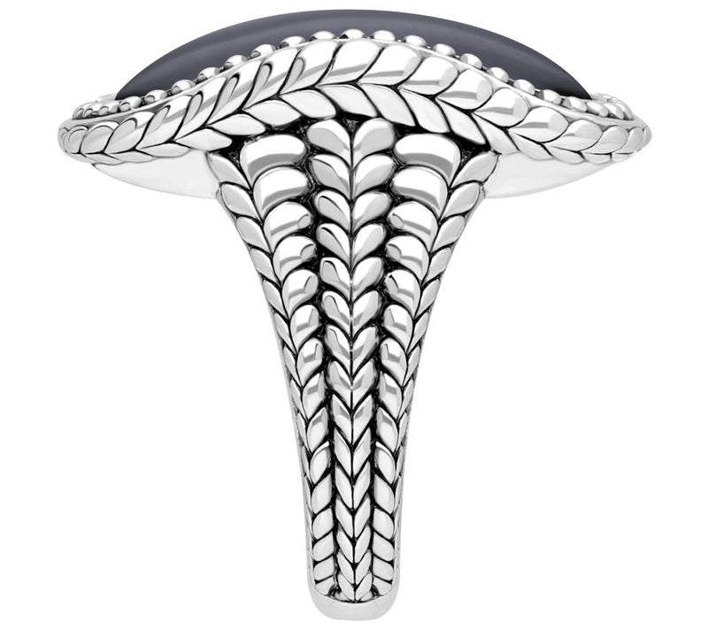 Tiffany Kay Studio Sterling Silver Onyx Herringbone Ring — View 3