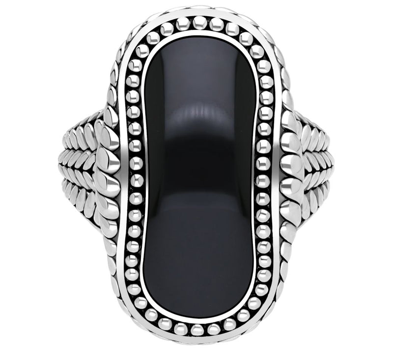 Tiffany Kay Studio Sterling Silver Onyx Herringbone Ring — Main view