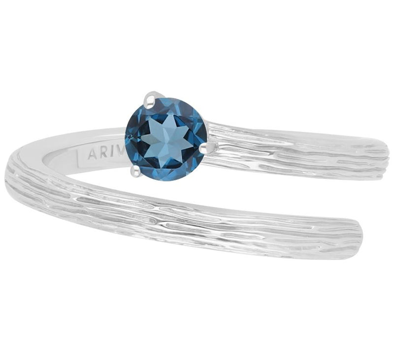 Ariva Sterling Silver Silk Wrap Gemstone Ring — View 5