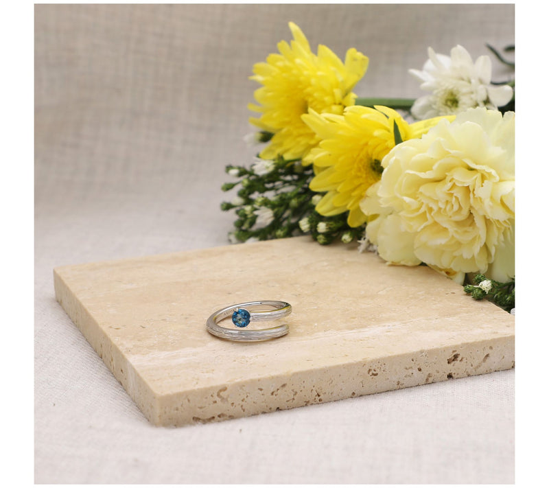Ariva Sterling Silver Silk Wrap Gemstone Ring — View 10