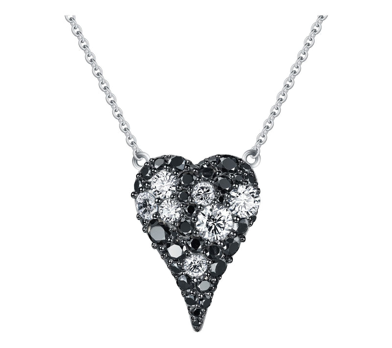 Diamonique x Jennifer Miller Pave Two-Tone Necklace, Sterling — View 3