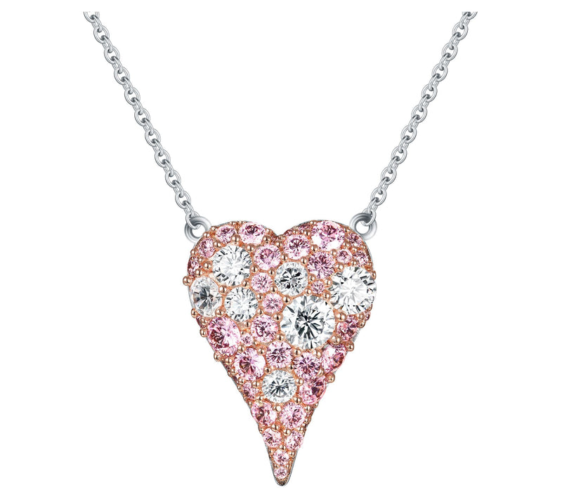 Diamonique x Jennifer Miller Pave Two-Tone Necklace, Sterling — View 16