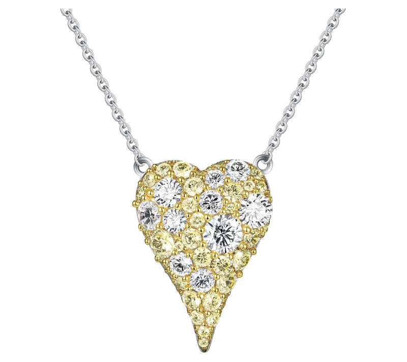 Diamonique x Jennifer Miller Pave Two-Tone Necklace, Sterling — View 6