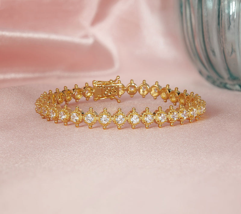 Dallas Prince White Zircon Signature Tennis Bracelet Sterling Silver — View 10