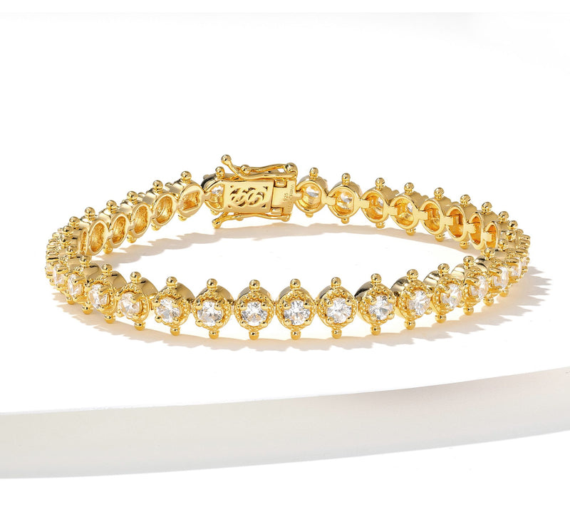 Dallas Prince White Zircon Signature Tennis Bracelet Sterling Silver — View 5