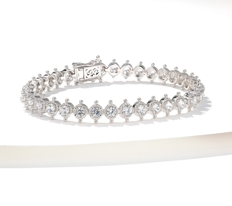 Dallas Prince White Zircon Signature Tennis Bracelet Sterling Silver — Main view