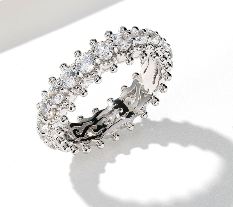 Dallas Prince White Zircon Signature Band Ring, Sterling Silver — View 5