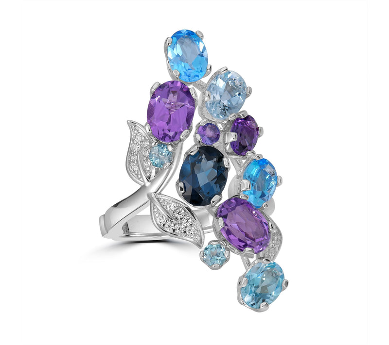 Dallas Prince Twilight Garden Gemstone Ring, Sterling Silver — View 7