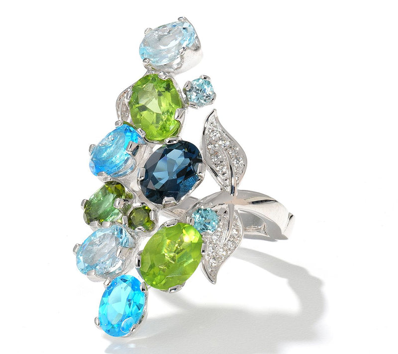Dallas Prince Twilight Garden Gemstone Ring, Sterling Silver — View 3