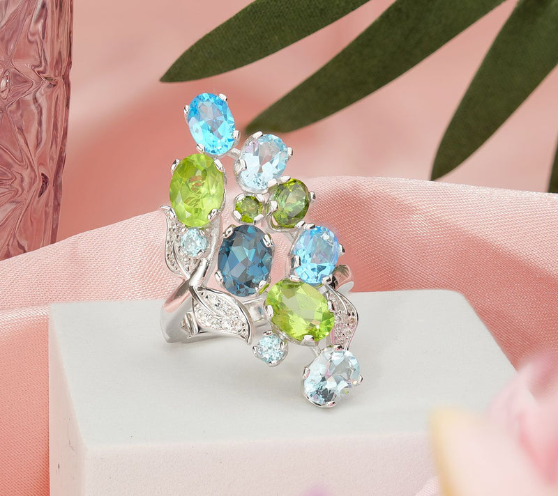 Dallas Prince Twilight Garden Gemstone Ring, Sterling Silver — View 8