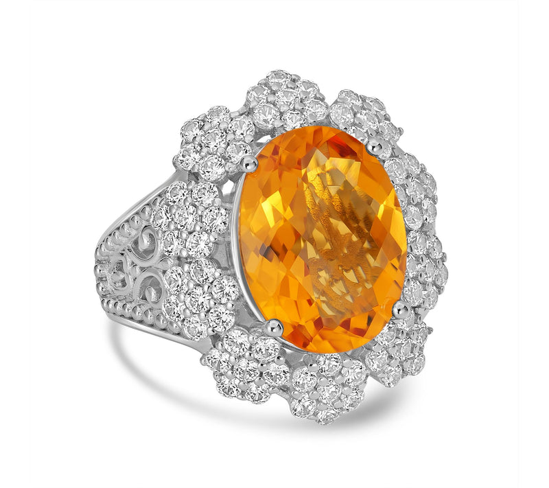 Dallas Prince Bold Gemstone & White Zircon Ring, Sterling Silver — View 7