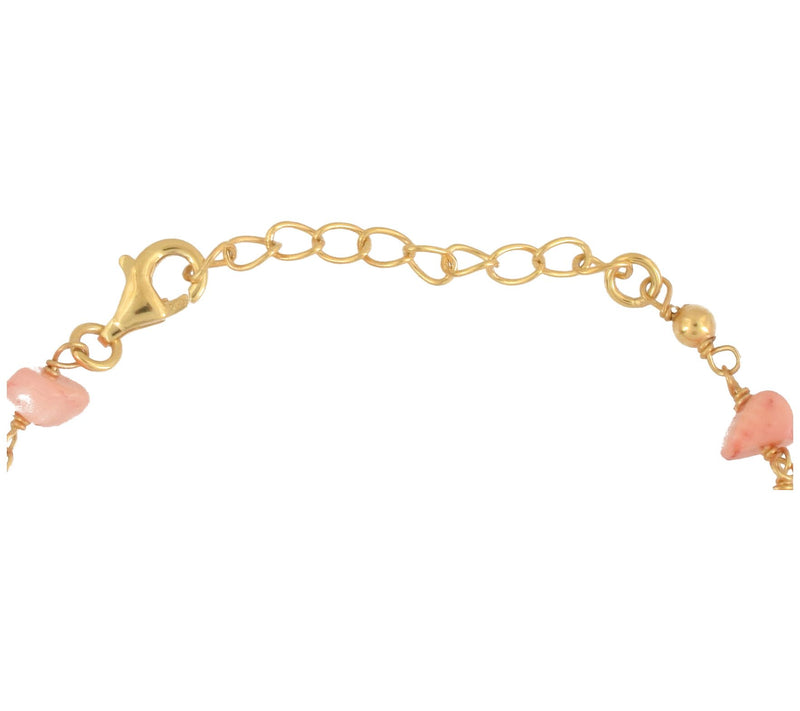 14K Gold Plated Pink Coral Star Fish Charm Bracelet — View 5