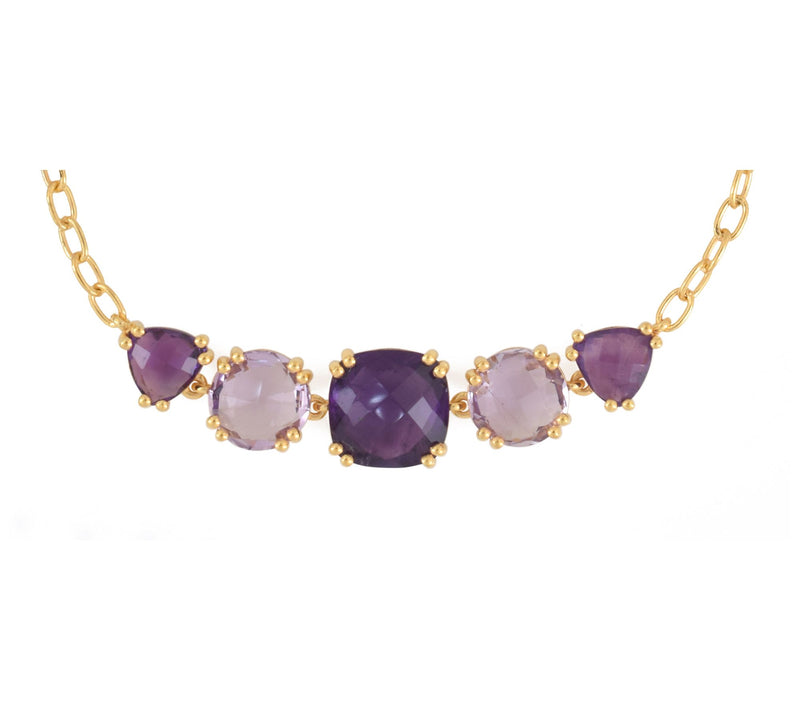 Affinity Gems Amethyst & Rose De France Bracelet, 14K Plated — View 4