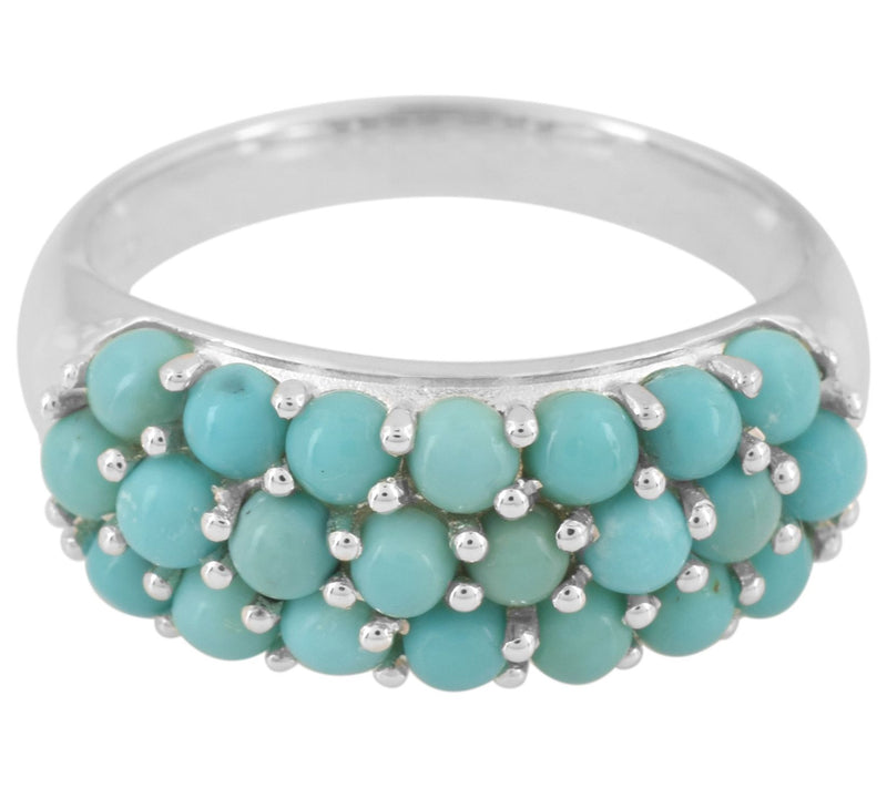 Affinity Gems Sleeping Beauty Turquoise ClusterRing, Sterling — Main view