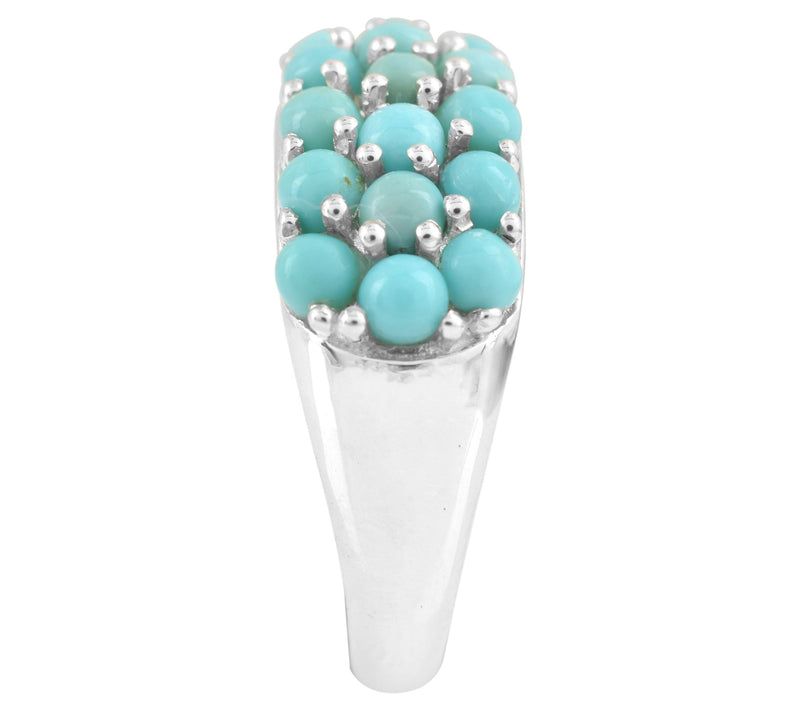 Affinity Gems Sleeping Beauty Turquoise ClusterRing, Sterling — View 6