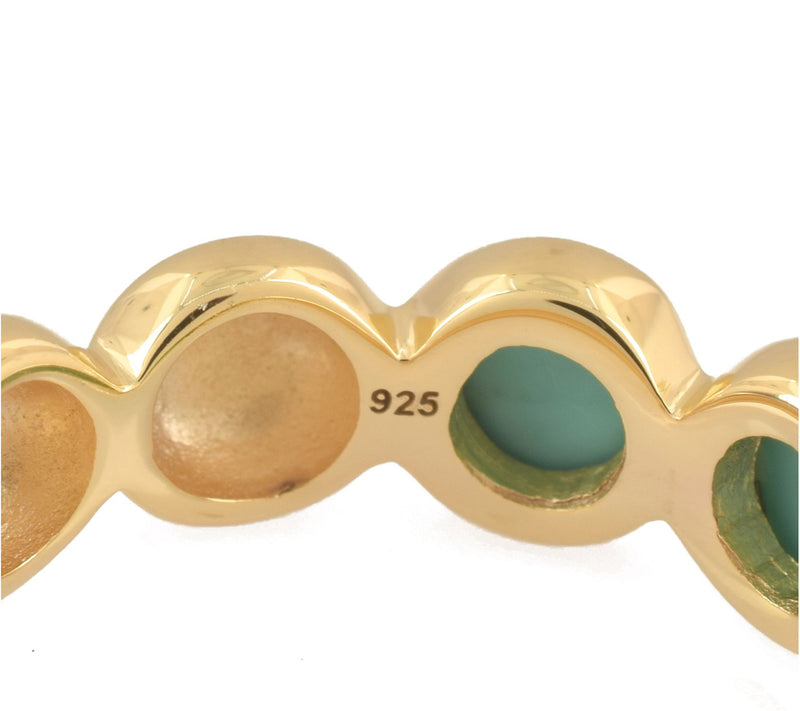 Affinity Gems Round Turquoise Band Ring, 14K Gold Plated — View 7