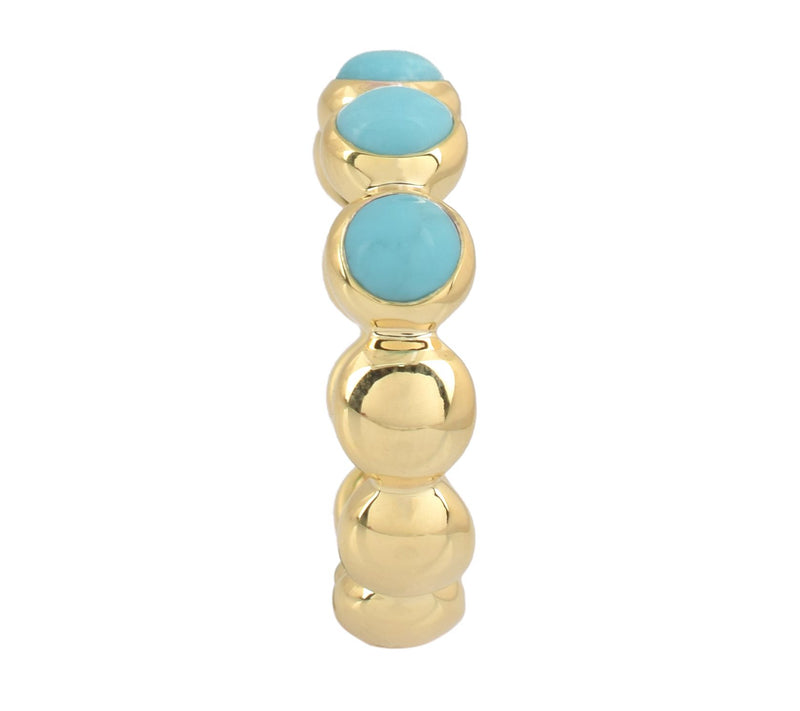 Affinity Gems Round Turquoise Band Ring, 14K Gold Plated — View 6