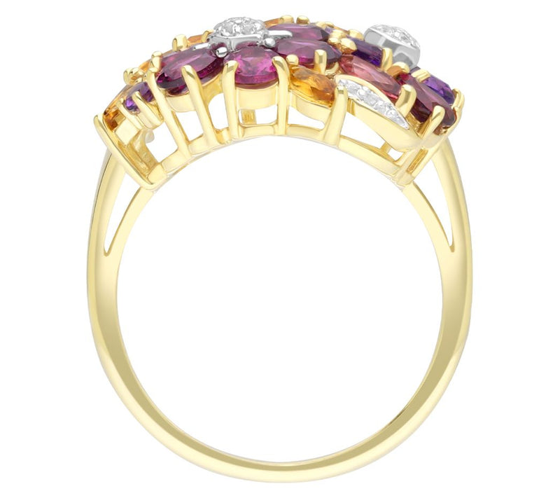 Ariva Sterling Silver Multi-Gemstone Bouquet Ring — View 4
